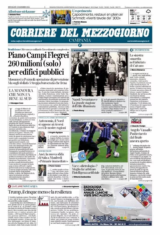 Prima-pagina-corriere del mezzogiorno-del-2024-11-13